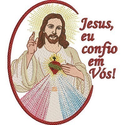 Matriz de matriz Matriz De Bordado Medalha Jesus Eu Confio Em Vós!