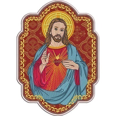 Matriz de matriz Matriz De Bordado Medalha Sagrado Coração De Jesus 5