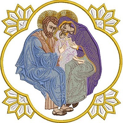 Matriz de matriz Matriz De Bordado Medalha São Joaquim Com Santa Ana E Maria