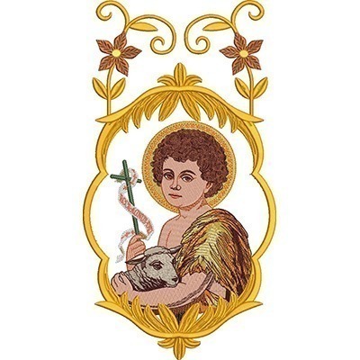 Matriz de matriz Matriz De Bordado Moldura Média Com São João