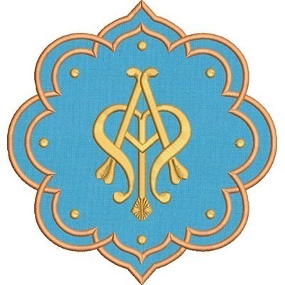 Matriz de matriz Matriz De Bordado Medalha Mariana 6 Aplicada