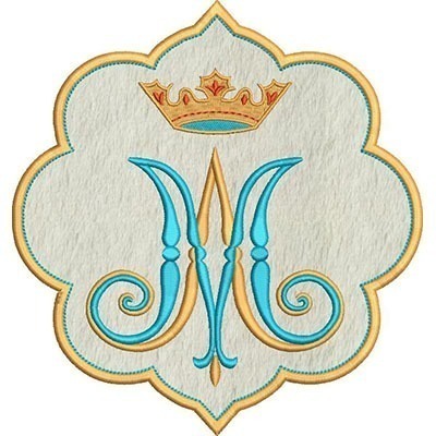 Matriz de matriz Matriz De Bordado Medalha Mariana 7 Aplicada