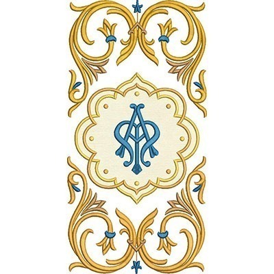 Matriz de matriz Matriz De Bordado Medalha Mariana 9 Aplicada