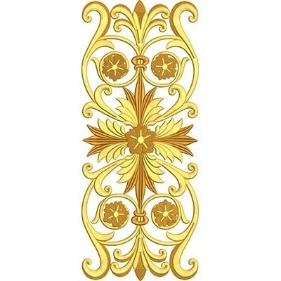 Matriz de matriz Matriz De Bordado Arabescos Com Floral E Cruz 36 Cm