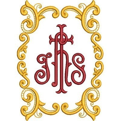 Matriz de matriz Matriz De Bordado Moldura De Volutas 18 Cm Com Jhs