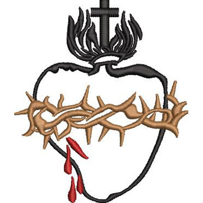Matriz de matriz Matriz De Bordado Sagrado Coração De Jesus Contornado