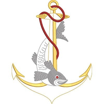 Matriz de matriz Matriz De Bordado âncora Com Peixe