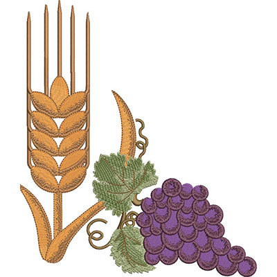 Matriz de matriz Matriz De Bordado Cacho De Uvas Com Trigo