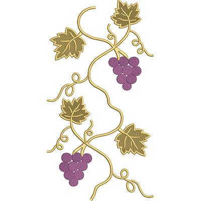 Matriz de matriz Matriz De Bordado Ramo Com Cacho De Uvas