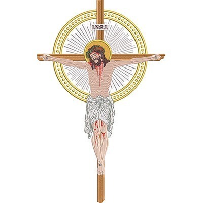 Matriz de matriz Matriz De Bordado Jesus Crucificado 35 Cm