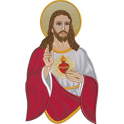 Matriz de matriz Matriz De Bordado Sagrado Coração De Jesus 16,5 Cm