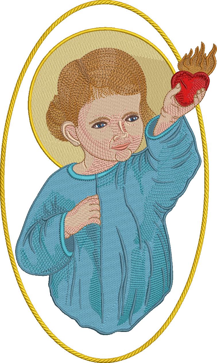 Matriz de matriz Matriz De Bordado Medalha Bebê Sagrado Coração De Jesus 35 Cm 2