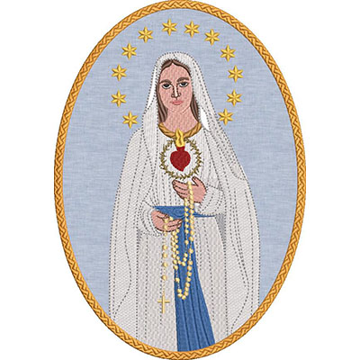 Matriz de matriz Matriz De Bordado Medalha Nossa Senhora Do Coração Partido 2