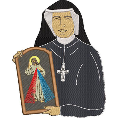 Matriz de matriz Matriz De Bordado Santa Faustina Kowalska 17 Cm