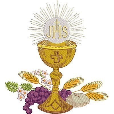 Matriz de matriz Matriz De Bordado Hostia Consagrada Com Cálice Grande