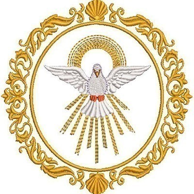 Matriz de matriz Matriz De Bordado Medalha 13 Cm Com Divino Espírito Santo