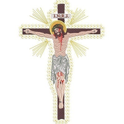 Matriz de matriz Matriz De Bordado Jesus Crucificado 23 Cm