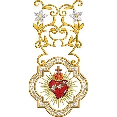 Matriz de matriz Matriz De Bordado Castíssimo Coração E José Decorado 30 Cm