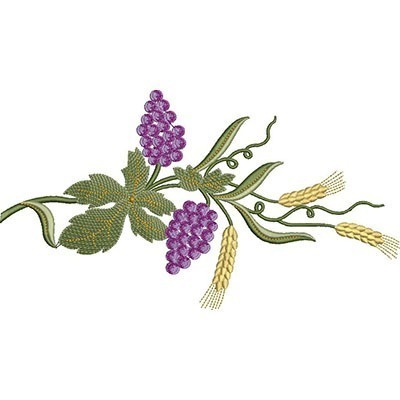 Matriz de matriz Matriz De Bordado Arabesco Com Trigos E Uvas 27 Cm