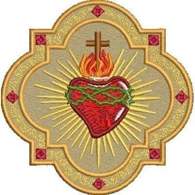 Matriz de matriz Matriz De Bordado Moldura Sagrado Coração De Jesus 10 Cm