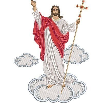 Matriz de matriz Matriz De Bordado Jesus Ressuscitado Estilizado 3=4