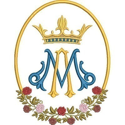 Matriz de matriz Matriz De Bordado Medalha Mariana Com Rosas