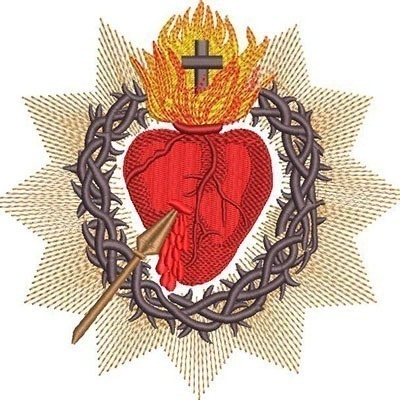Matriz de matriz Matriz De Bordado Sagrado Coração De Jesus 16 Cm
