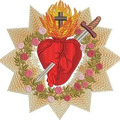 Matriz de matriz Matriz De Bordado Imaculado Coração De Maria 14 Cm