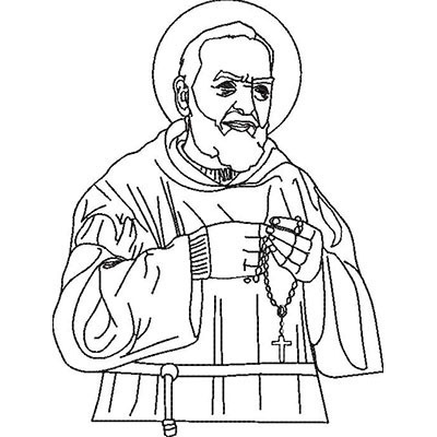 Matriz de matriz Matriz De Bordado Padre Pio Contornado 2