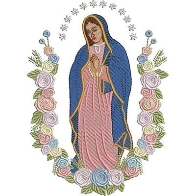 Matriz de matriz Matriz De Bordado Virgem De Guadalupe Na Moldura De Flores 2