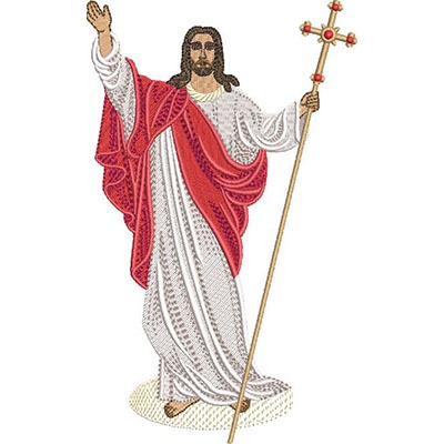 Matriz de matriz Matriz De Bordado Jesus Ressuscitado 18 Cm