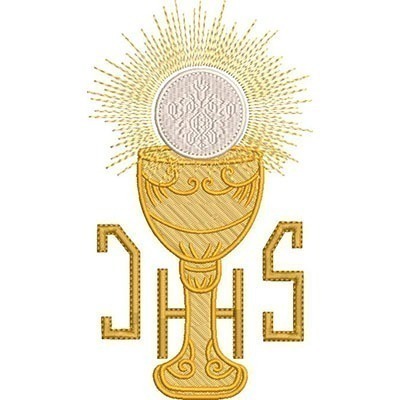 Matriz de matriz Matriz De Bordado Cálice Com Hóstia Consagrada 18 Cm
