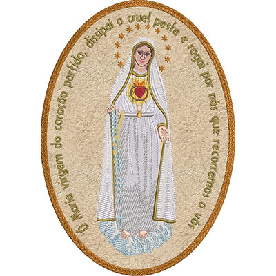 Matriz de matriz Matriz De Bordado Medalha Nossa Senhora Do Coração Partido 2