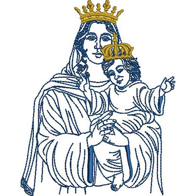 Matriz de matriz Matriz De Bordado Nossa Senhora Da Saúde Contornada