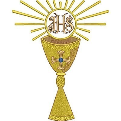 Matriz de matriz Matriz De Bordado Cálice Com Hóstia Consagrada 24 Cm