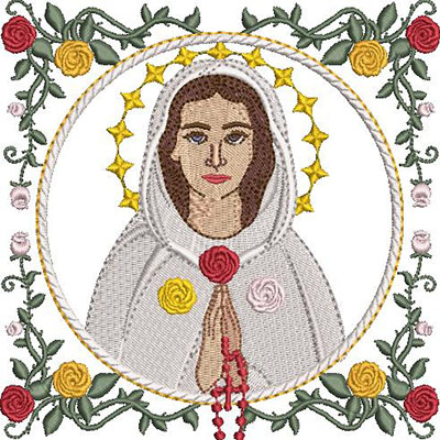 Matriz de matriz Matriz De Bordado Medalha Nossa Senhora Da Rosa Mística 2