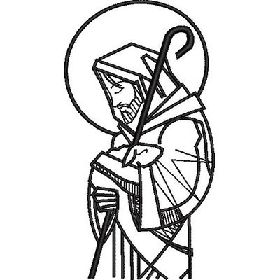 Matriz de matriz Matriz De Bordado Jesus Bom Pastor Contornado 15 Cm