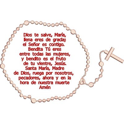 Matriz de matriz Matriz De Bordado Rosário Ave Maria Em Espanhol 1