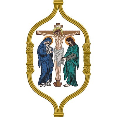 Matriz de matriz Matriz De Bordado Moldura 30cm Com Jesus Crucificado