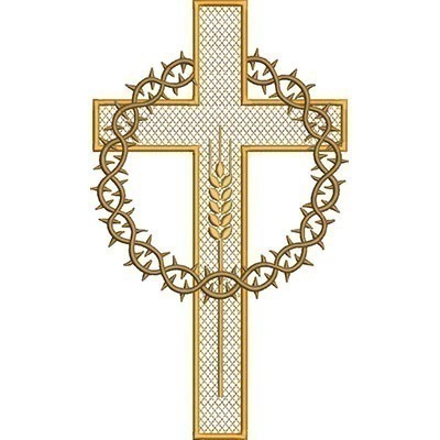 Matriz de matriz Matriz De Bordado Cruz Com Coroa De Espinhos 30 Cm