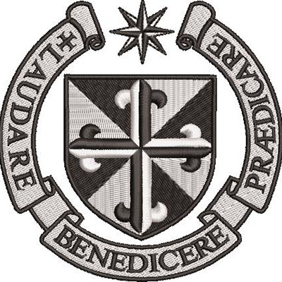 Matriz de matriz Matriz De Bordado Escudo Benedicere Praedicare