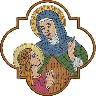 Matriz de matriz Matriz De Bordado Santana E Maria Na Moldura 14 Cm