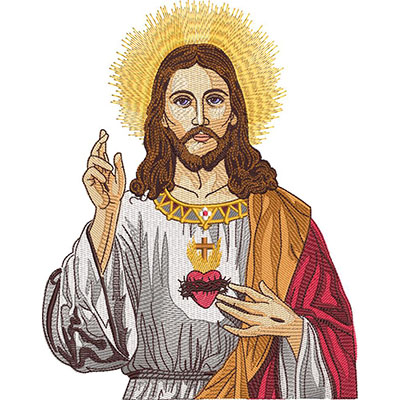 Matriz de matriz Matriz De Bordado Sagrado Coração De Jesus 25 Cm