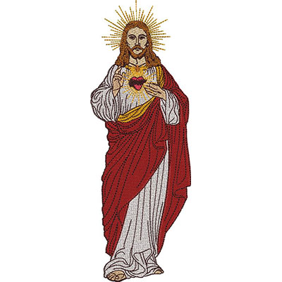 Matriz de matriz Matriz De Bordado Sagrado Coração De Jesus 25 Cm