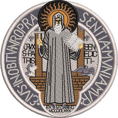 Matriz de matriz Matriz De Bordado Medalha De São Bento 11 Cm Frente