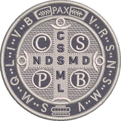 Matriz de matriz Matriz De Bordado Medalha De São Bento 11 Cm Verso
