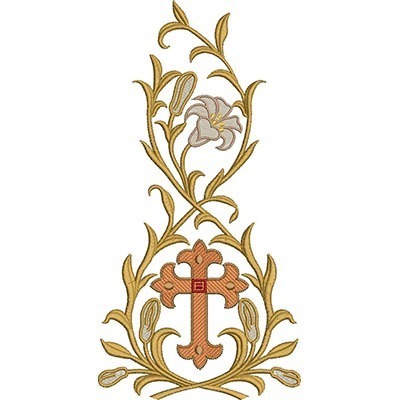 Matriz de matriz Matriz De Bordado Cruz Decorada Com Lírios