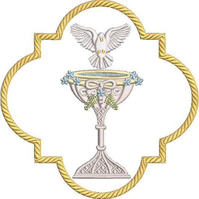 Matriz de matriz Matriz De Bordado Moldura Simples Pia Batismal 14 Cm