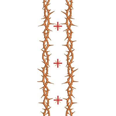 Matriz de matriz Matriz De Bordado Cordão Duplo De Espinhos Com Cruz 36 Cm