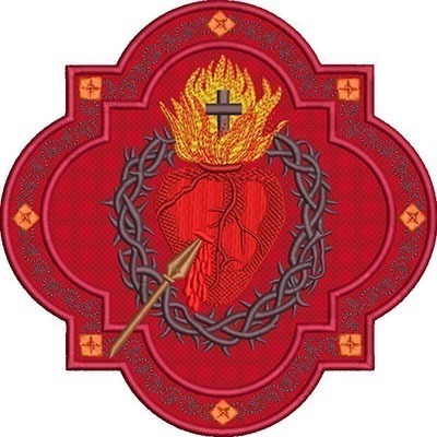 Matriz de matriz Matriz De Bordado Moldura Sagrado Coração De Jesus 20 Cm